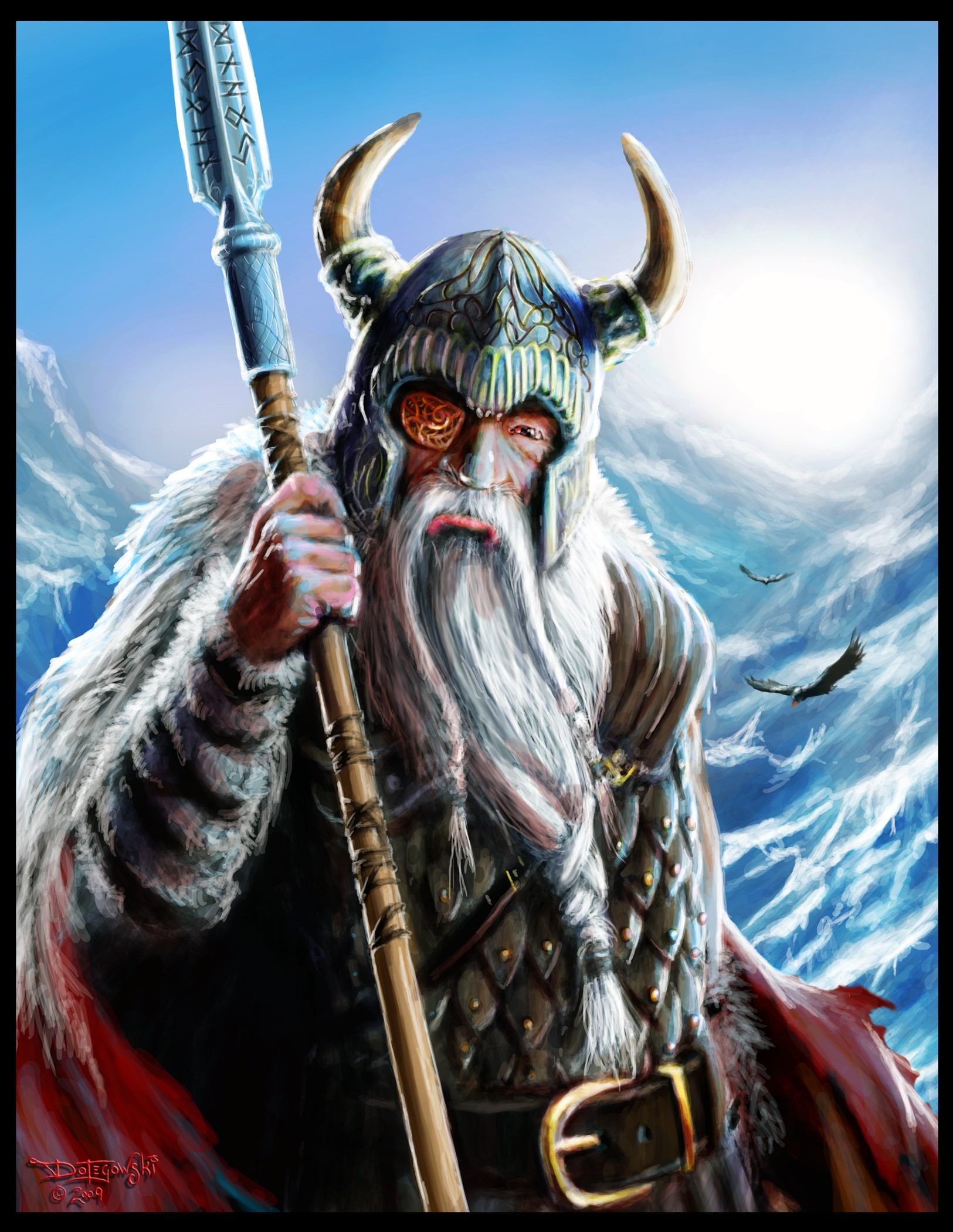 Vikings Odin Gungnir Huginn Muninn Helmet 1625x2100