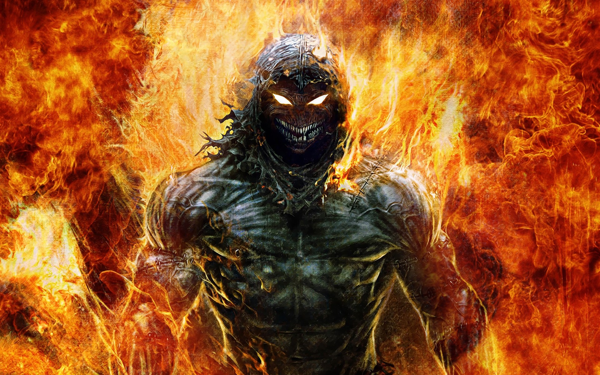 Fantasy Art Fire Disturbed Demon Artwork 1920x1200