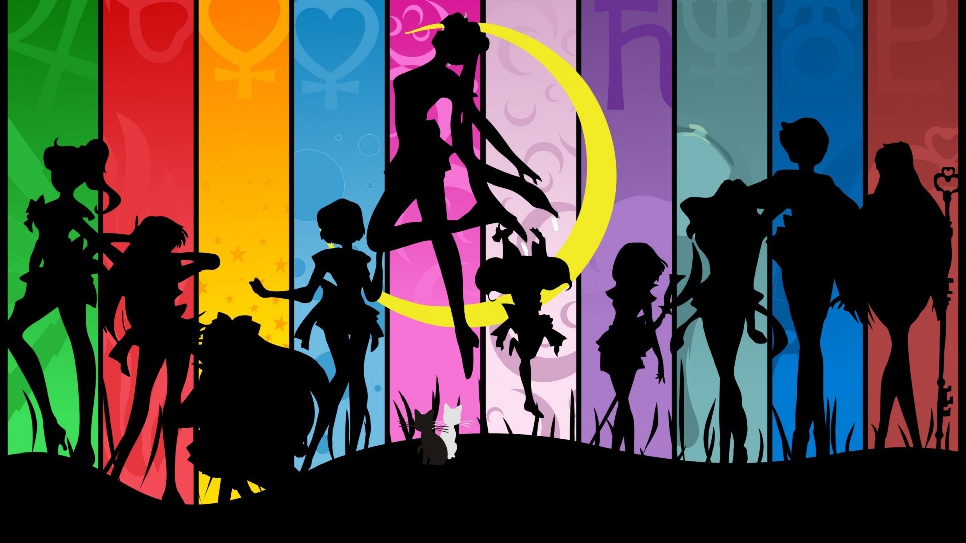 Sailor Moon Chibi Usagi Tsukino Usagi Kino Makoto Aino Minako Mizuno Ami Hotaru Tomoe Luna Haruka Te 1920x1080