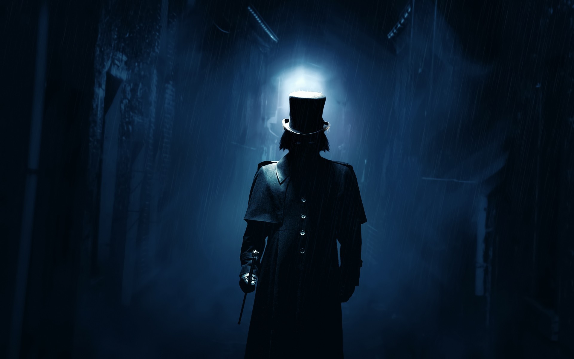 Artwork Fantasy Art Digital Art Jack The Ripper Dark Top Hat Suits Alleyway Blue 1920x1200