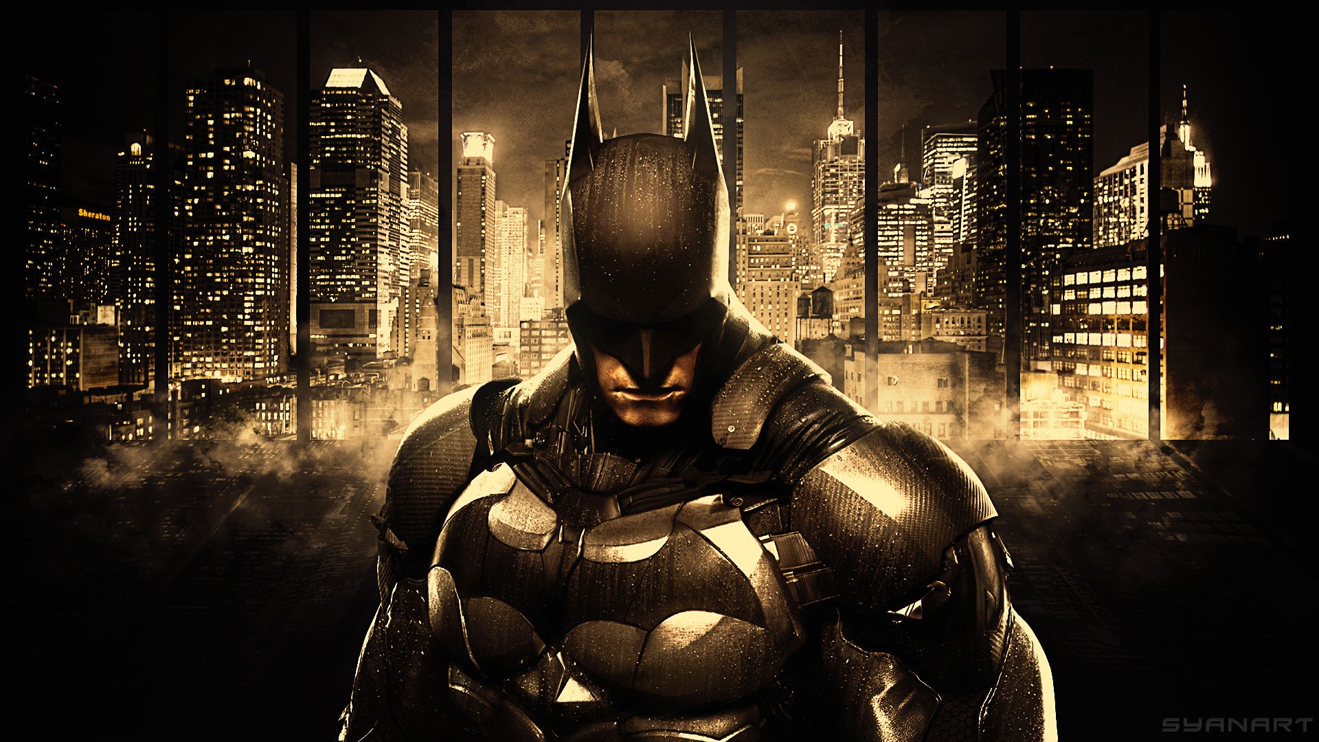 Batman Comics DC Comics Concept Art Gotham City Gotham Cityscape Skyscraper Batman Arkham Knight 1920x1080