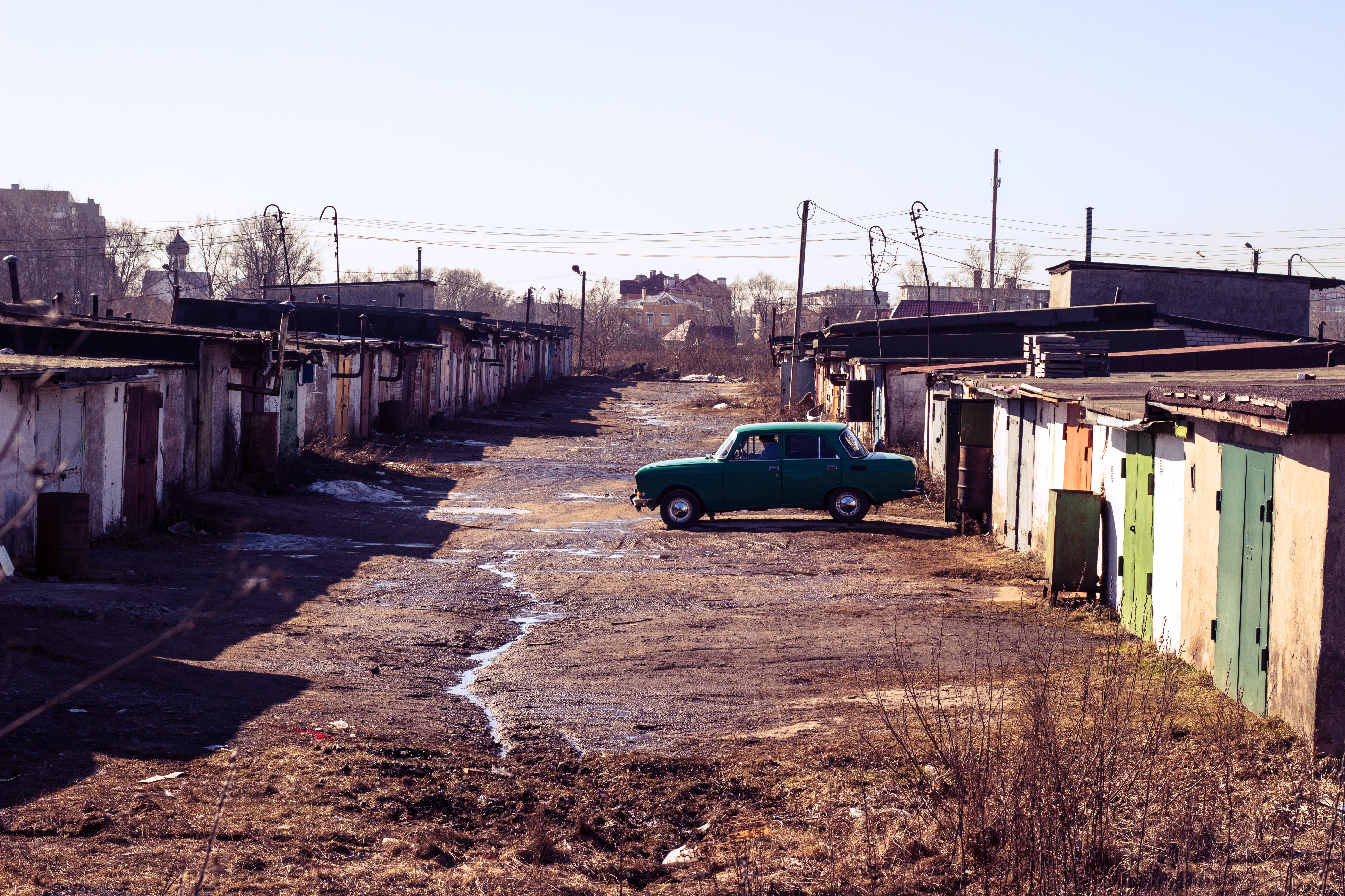 Russia Landscape Garages Moskvich 5184x3456