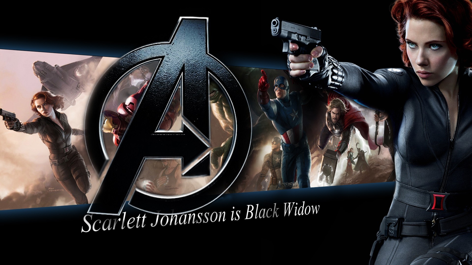 Movies The Avengers Black Widow Scarlett Johansson Marvel Cinematic Universe Girls With Guns Glock 1920x1080