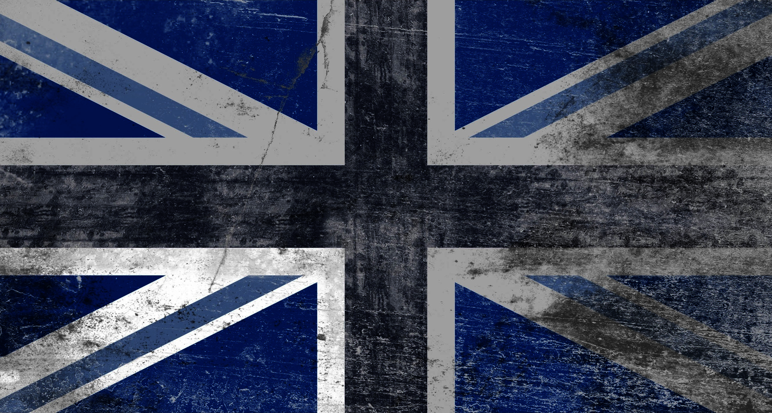 UK Flag Blue British Flag Digital Art Grunge 2560x1370