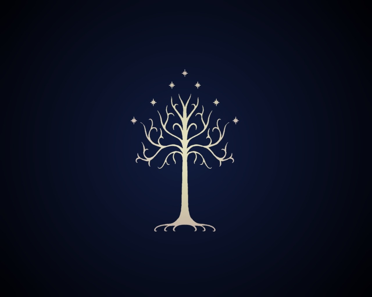 The Lord Of The Rings Sigils Trees Blue Background Symbols Gondor Minimalism 1280x1024