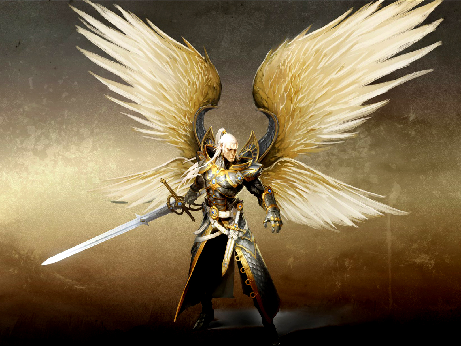 Angel Might And Magic Video Games Fantasy Art Artwork Sword Wings 1600x1200