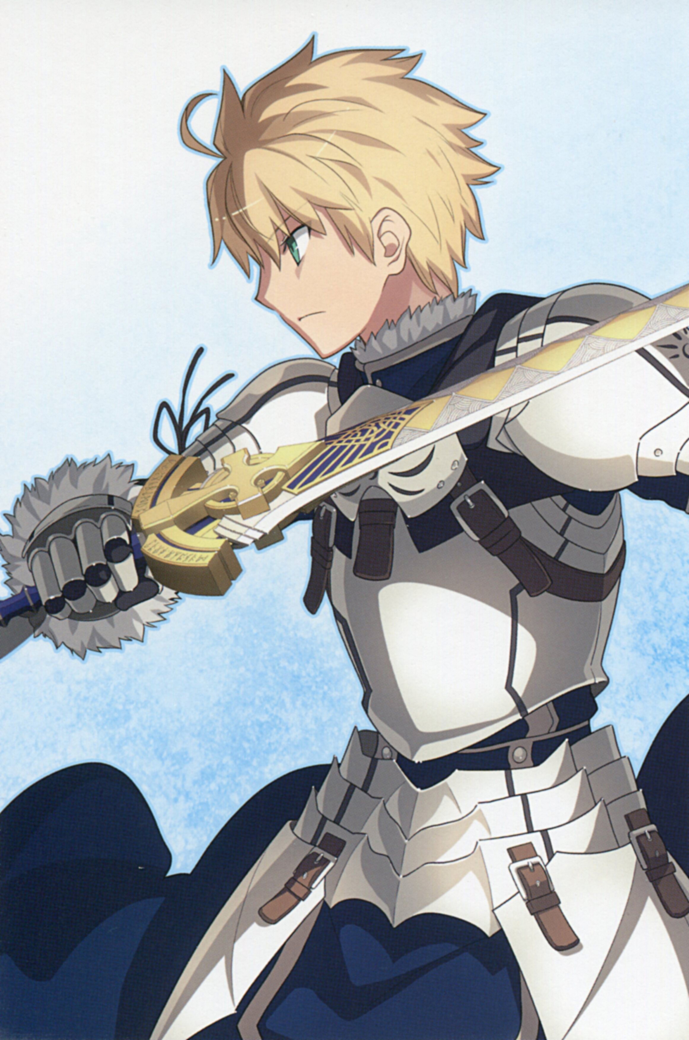 Fate Prototype Saber Anime Boys Anime Armored Blonde Sword 2323x3505