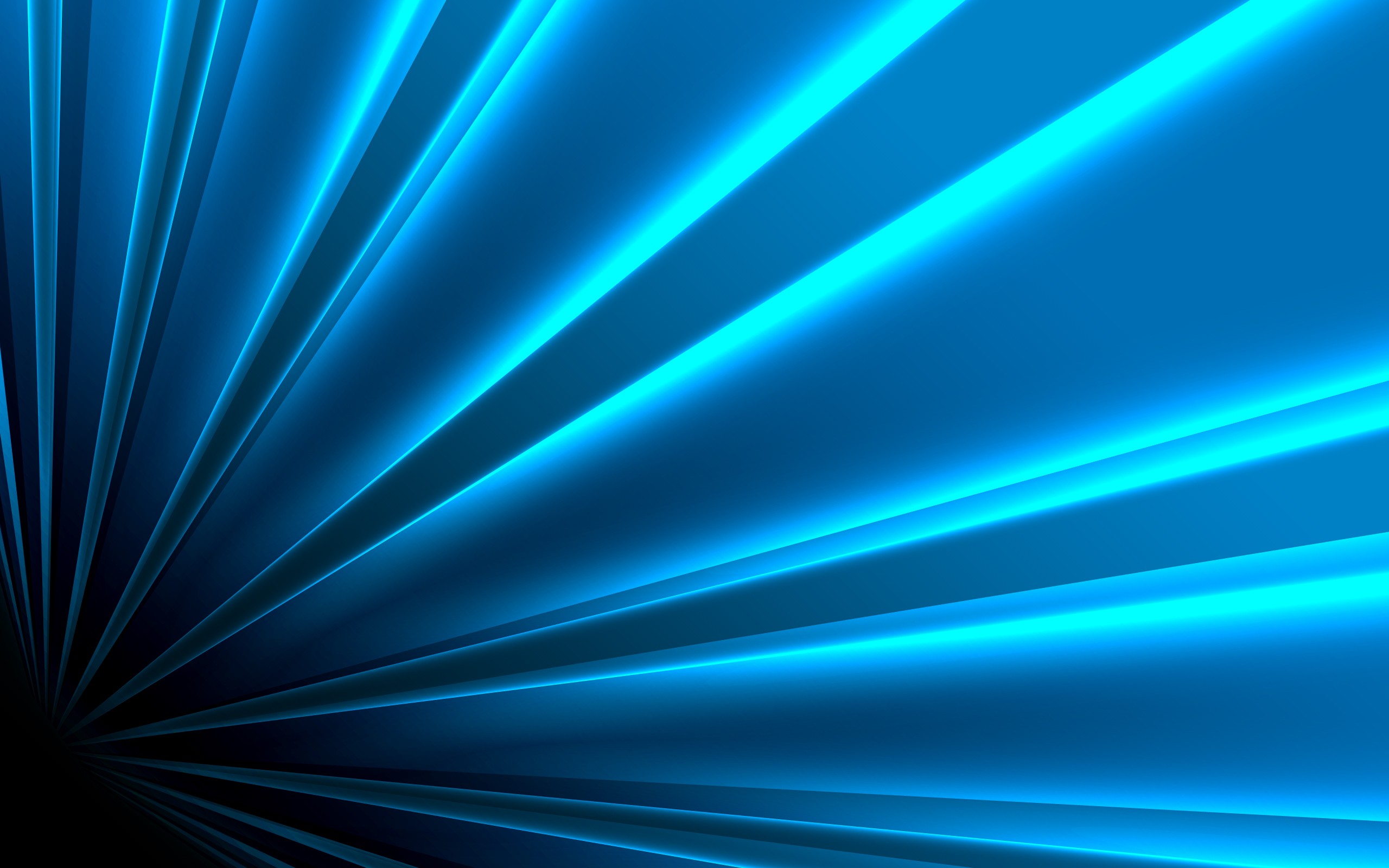 Blue Beam Abstract Lines Digital Art Cyan 2560x1600