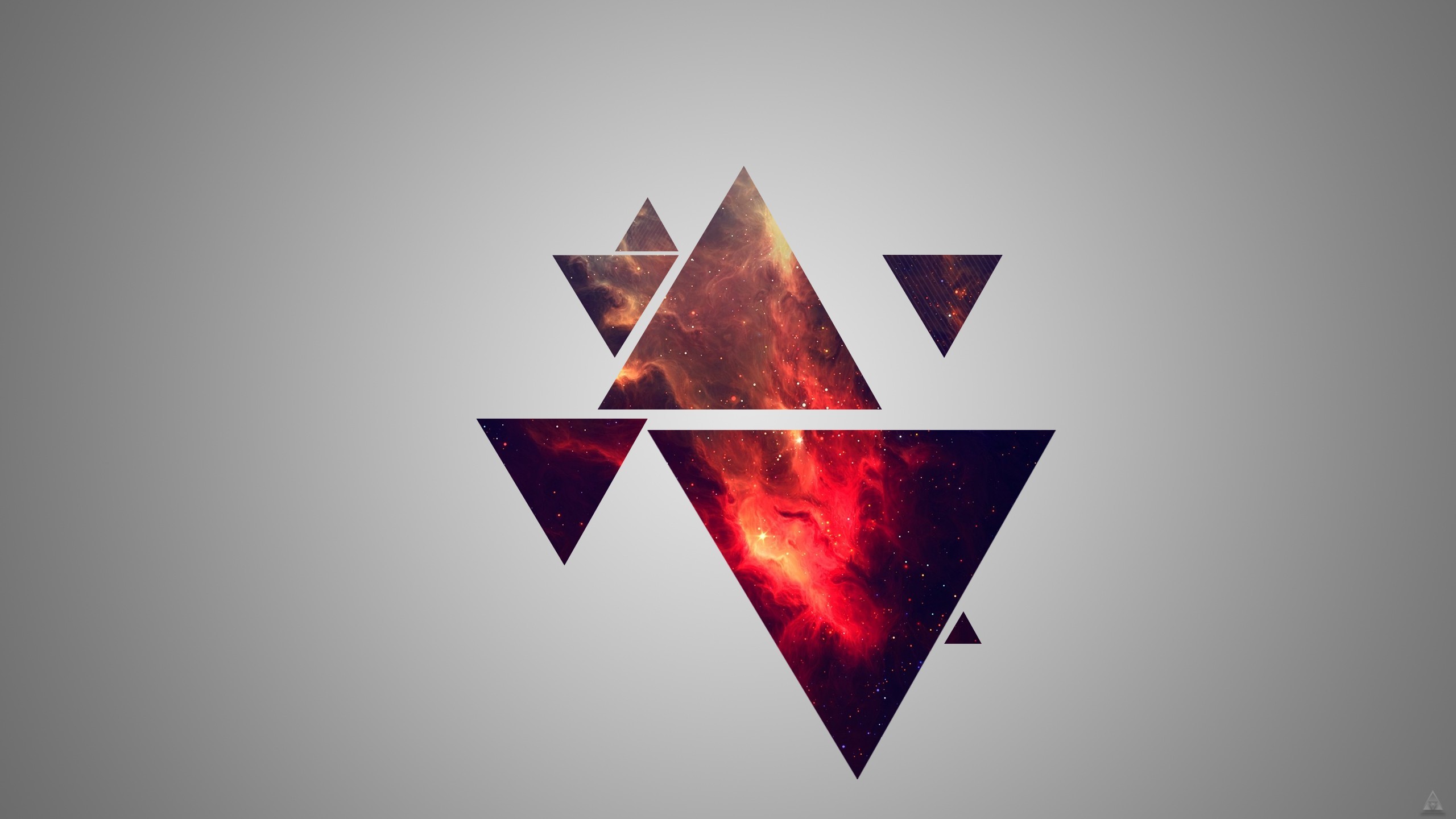 Minimalism Geometry Triangle Nebula Digital Art Simple Background 2560x1440