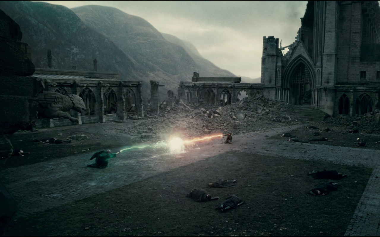 Harry Potter Fighting Magic Hogwarts Death Movies 1280x800