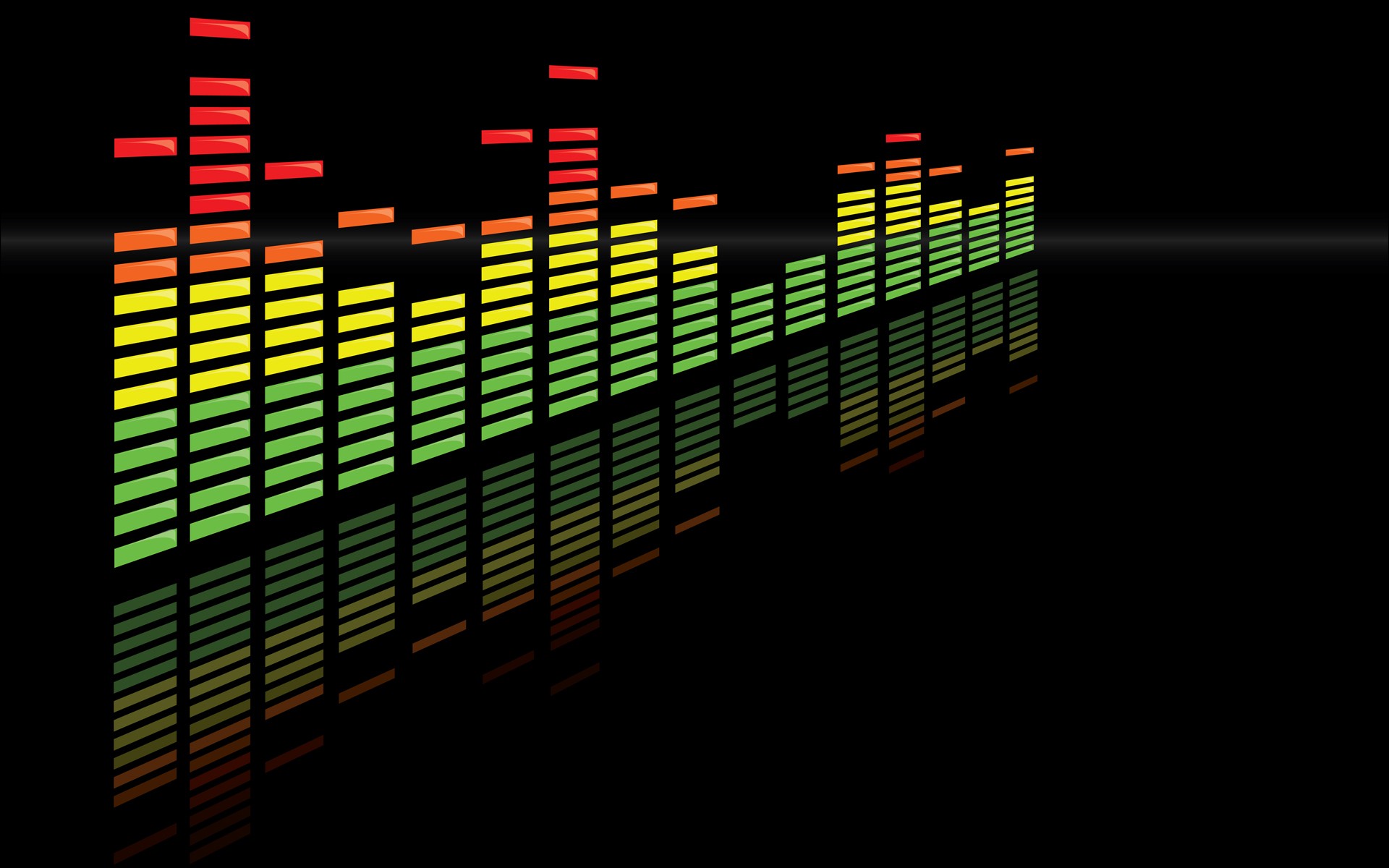 Audio Spectrum Minimalism Digital Art Music Reflection 1920x1200