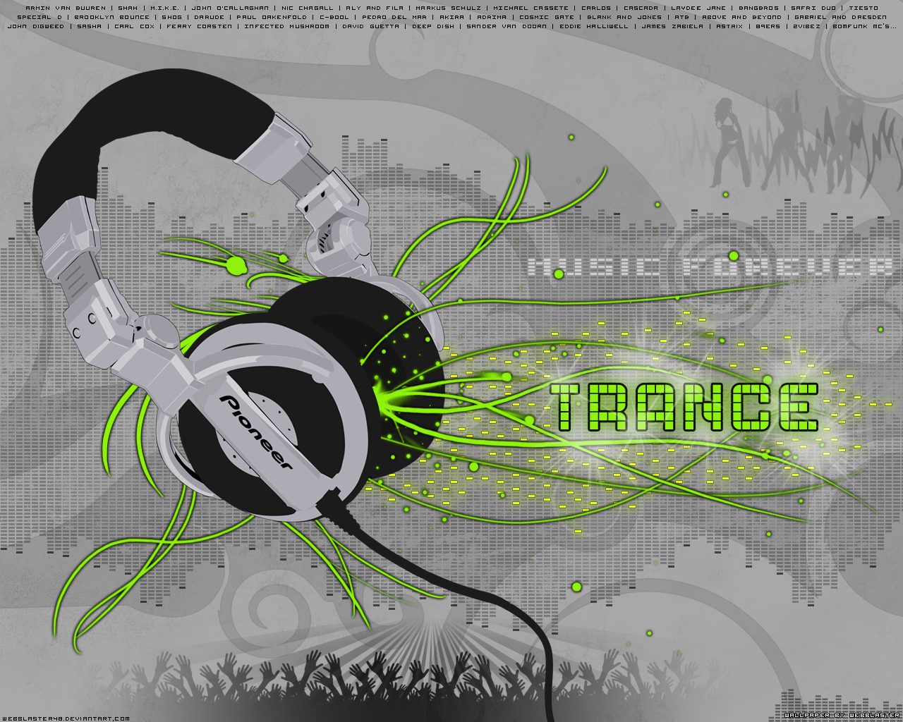 Headphones Pioneer Logo Music Selective Coloring Digital Art 1280x1024