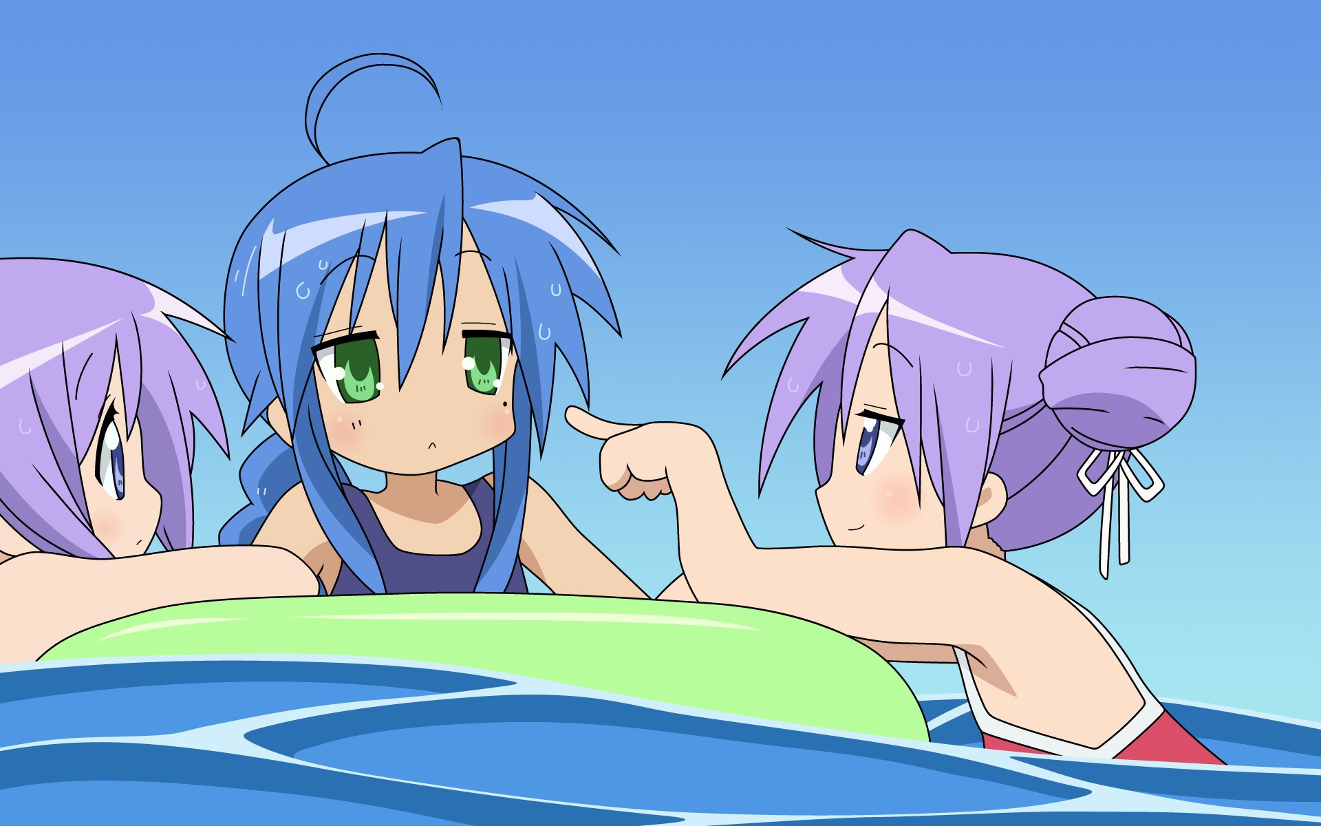 Izumi Konata Hiiragi Kagami Hiiragi Tsukasa Lucky Star Anime Girls Anime 1920x1200