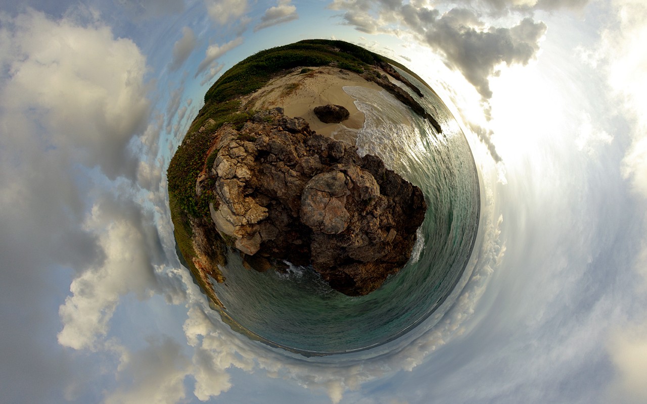 Nature Sea Panoramic Sphere Digital Art 1280x800