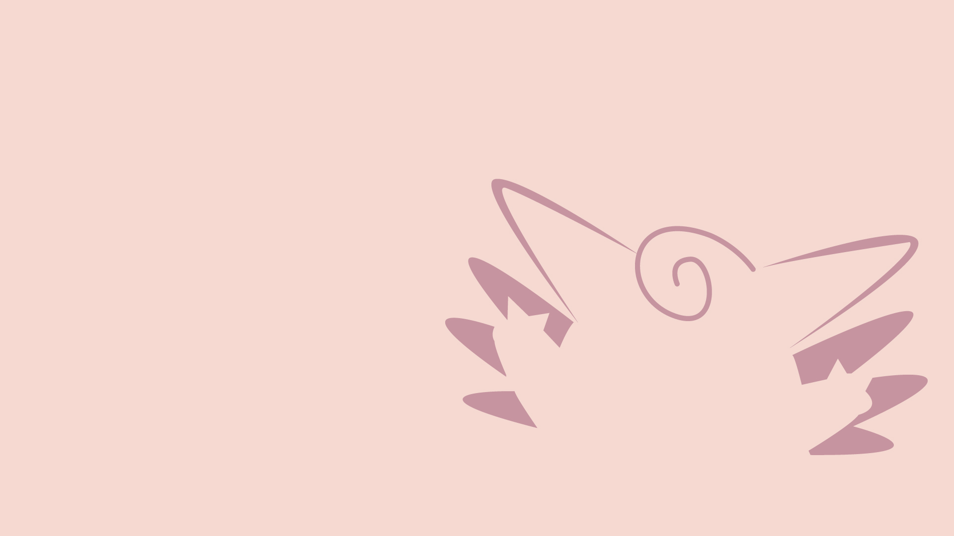 Clefable Pokemon Minimalist 1920x1080