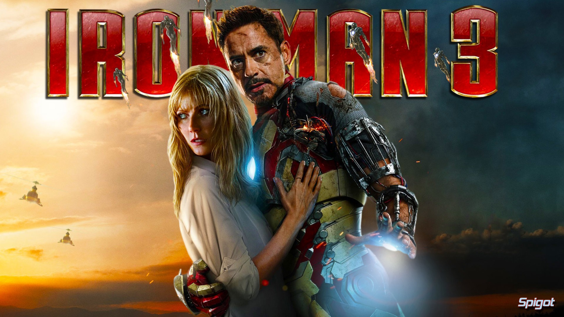 Movies Iron Man Tony Stark Robert Downey Jr Pepper Potts Gwyneth Paltrow Iron Man 3 Marvel Cinematic 1920x1080