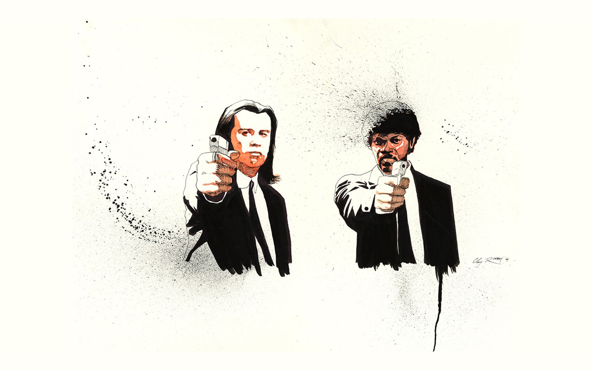 Pulp Fiction Fan Art Quentin Tarantino Movies Samuel L Jackson John Travolta Jules Winnfield Vincent 1920x1200