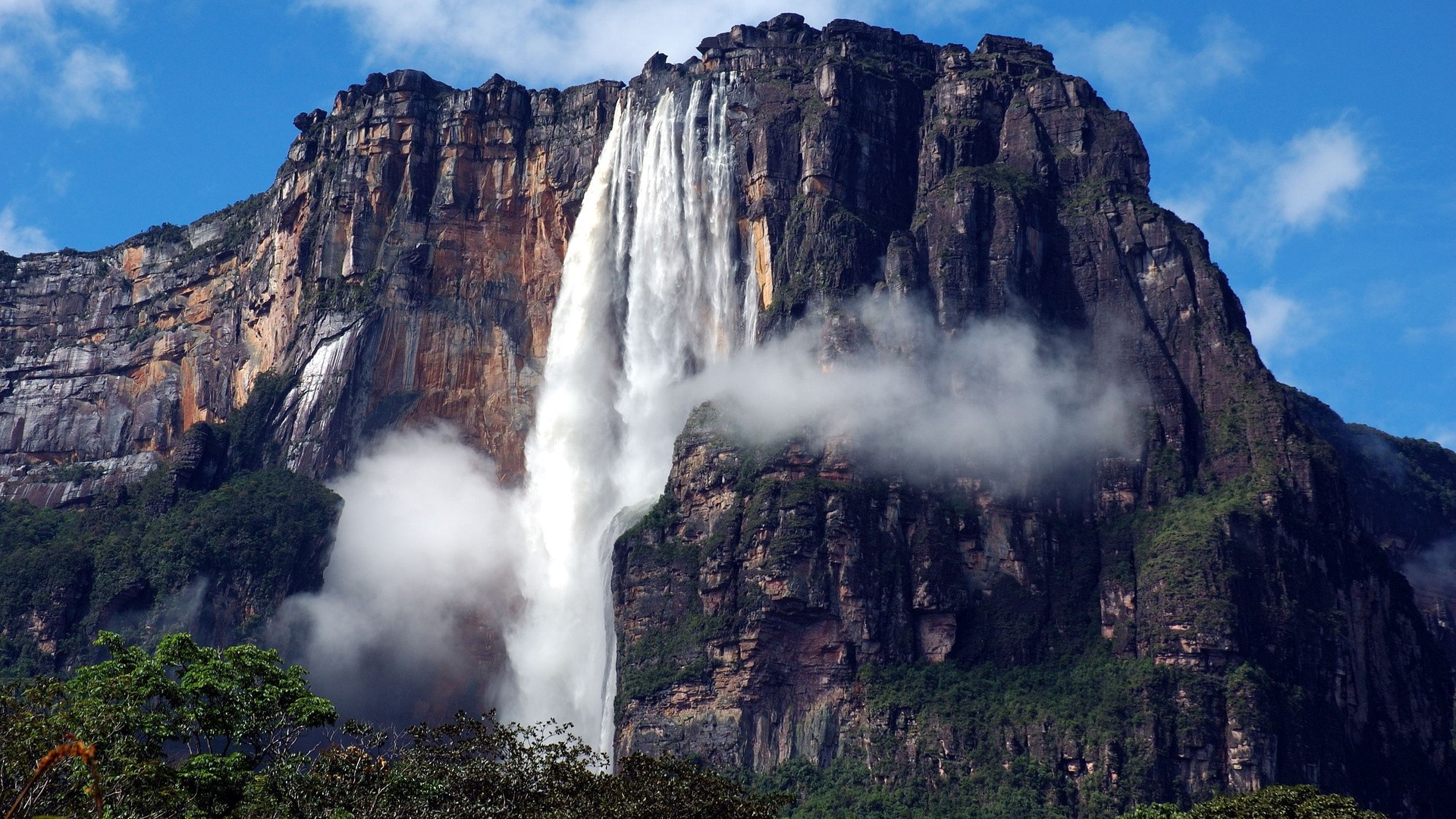 Angel Falls Venezuela Waterfall Nature Landscape Mountains Rock 1920x1080
