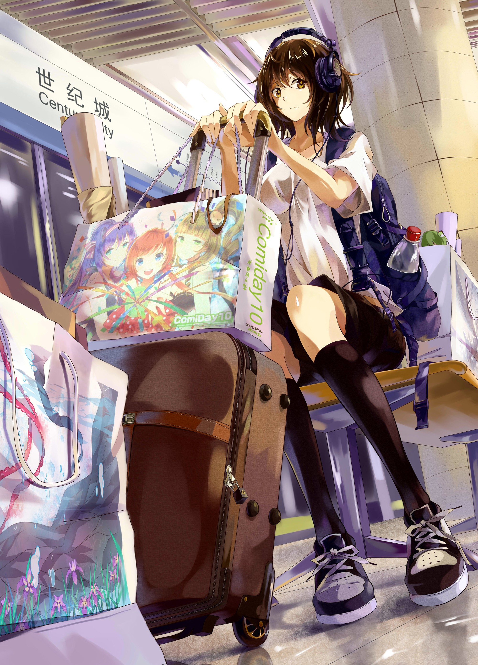 Original Characters Headphones Anime Girls NEKO Yanshoujie 2000x2778