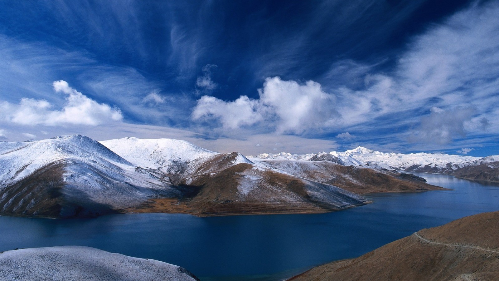 Landscape Mountains Snowy Mountain River Tibet Mount Everest 1600x900