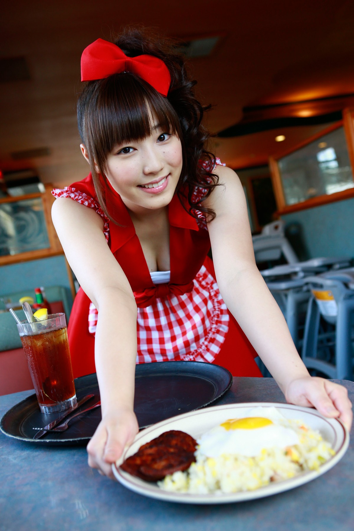 Mizuki Fukumura Asian Morning Musume Women Brunette Brown Eyes Food Drink Knot 1200x1800