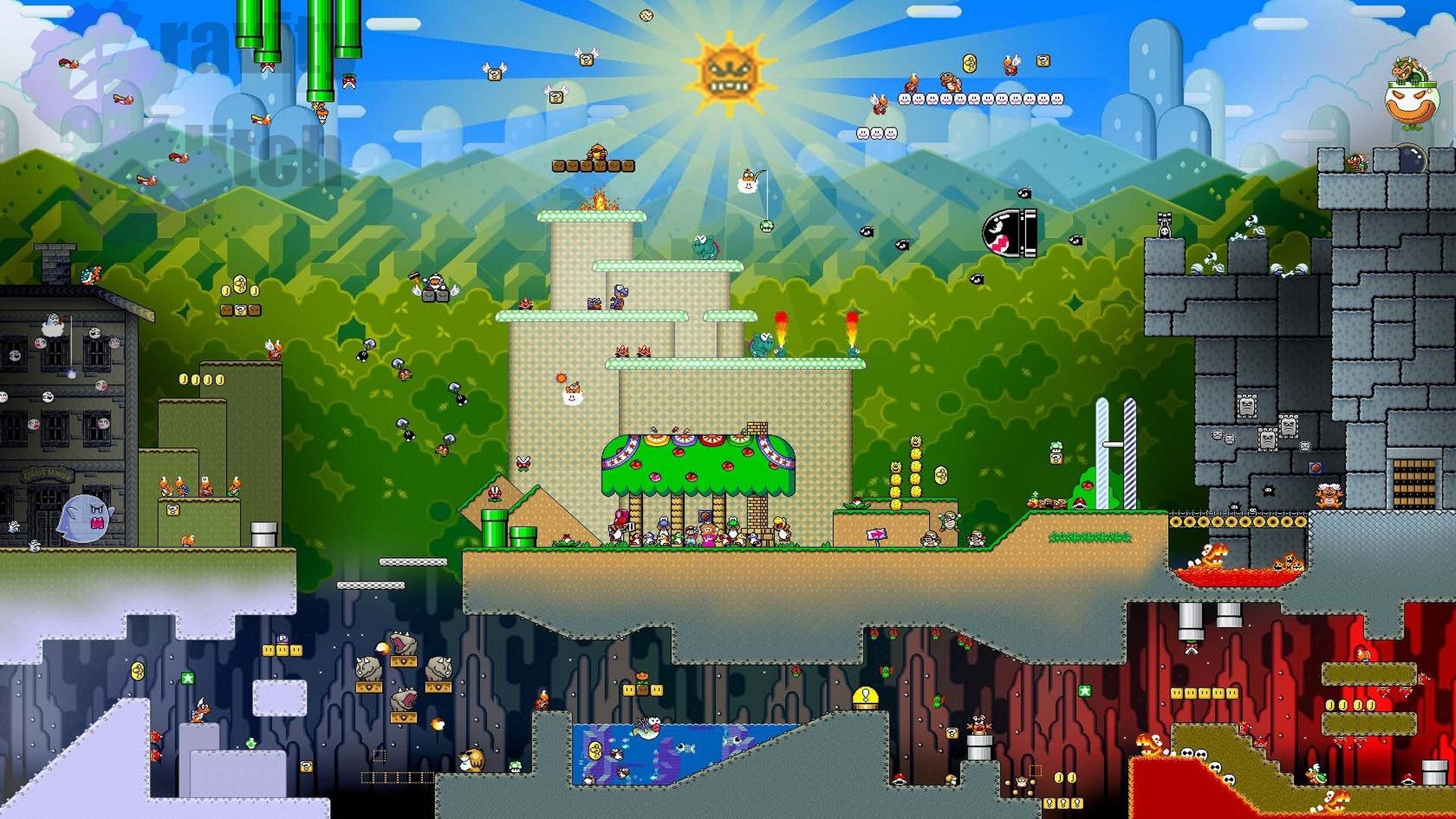 Mario SNES Super Nintendo Super Mario World Collage Nintendo 1920x1080