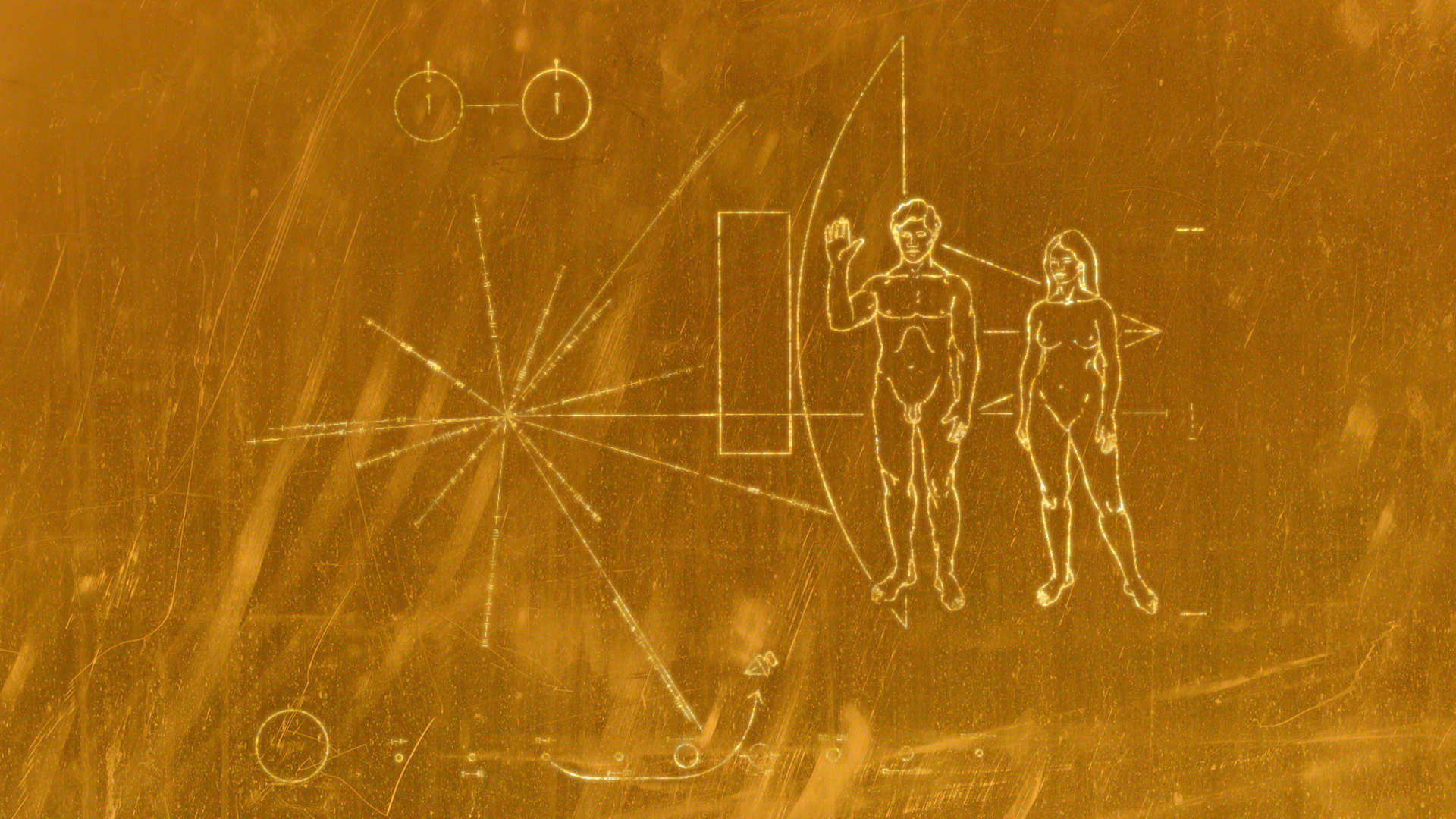 Voyager Voyager Golden Record Artwork Gold Men Women NASA Space 1920x1080