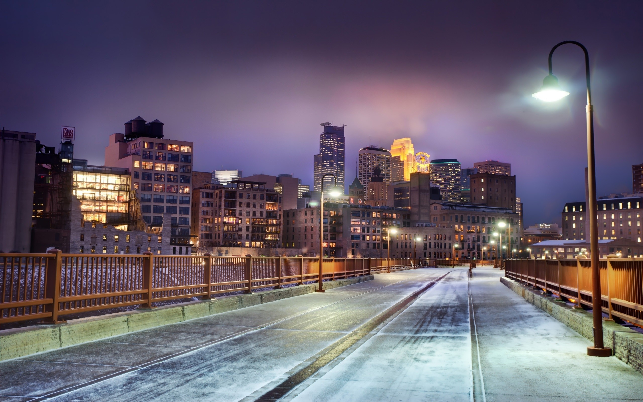 Minnesota Winter HDR Minneapolis Cityscape 2560x1600
