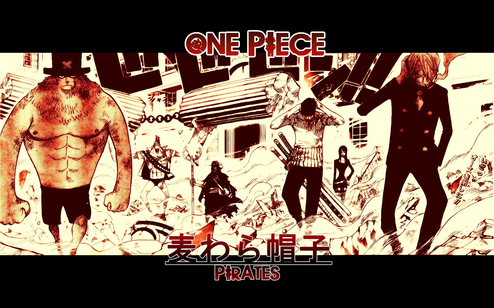 One Piece Pirates Strawhat Pirates Roronoa Zoro Franky Sanji Usopp Tony Tony Chopper Nico Robin 1680x1050