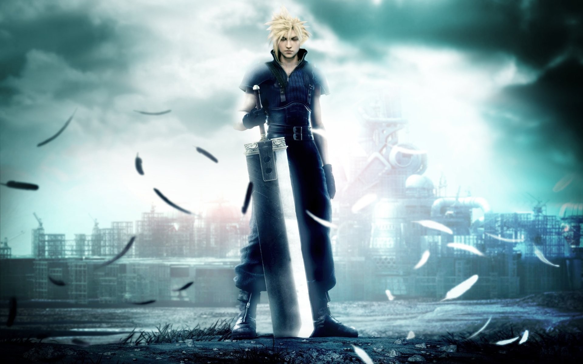 Final Fantasy Final Fantasy Vii Cloud Strife Buster Sword Final Fantasy Vii Advent Children Cyan Fro 1920x1200