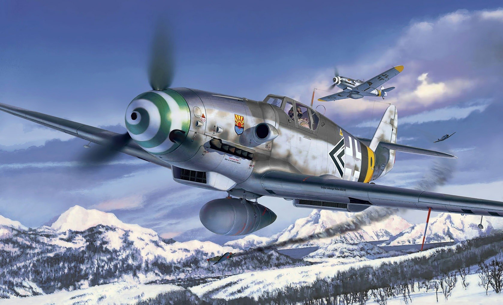 Messerschmitt Messerschmitt Bf 109 Luftwaffe Artwork Military Aircraft World War Ii Germany Warbird 1678x1020