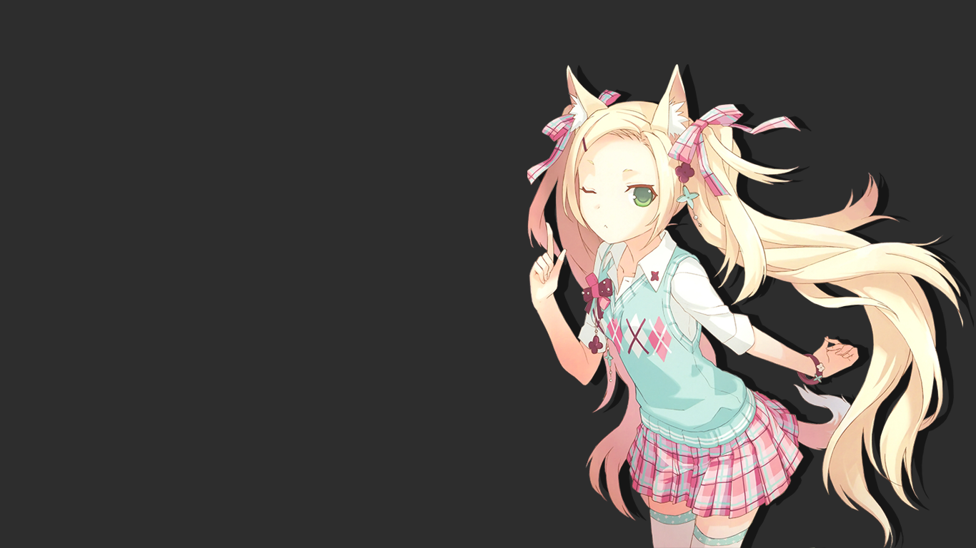 Anime Girls Anime Inumimi Animal Ears 1366x768