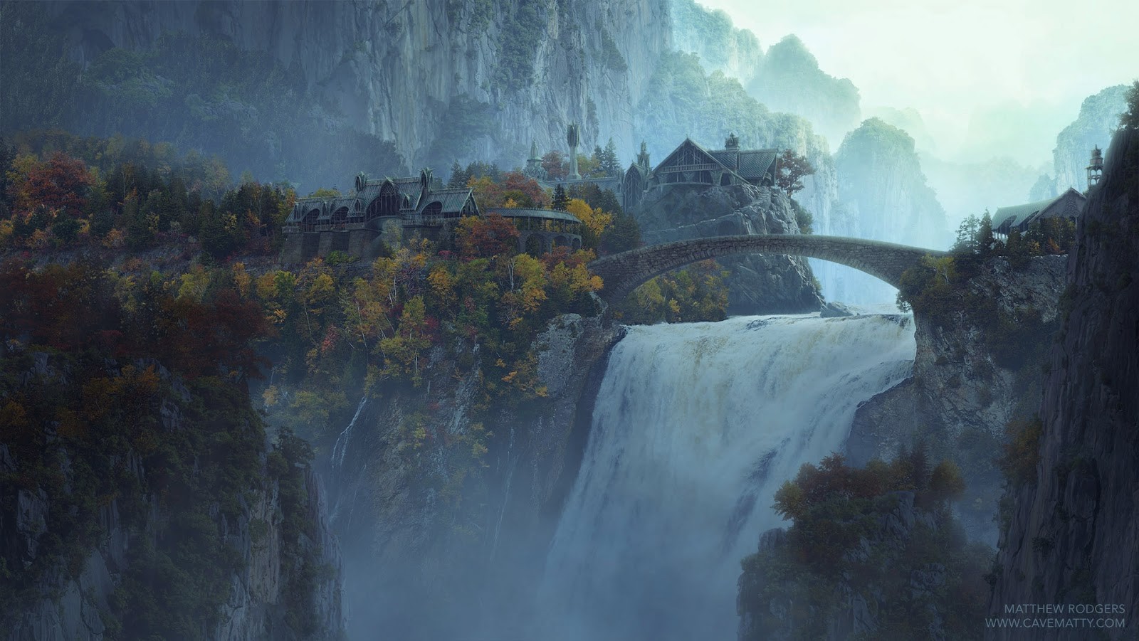 Waterfall Movies The Lord Of The Rings Rivendell 1600x901
