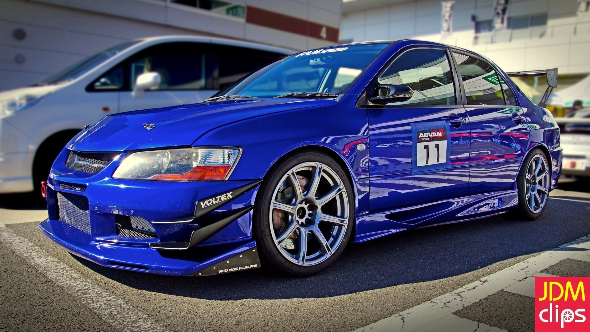 Mitsubishi Lancer Evolution IX Mitsubishi Lancer JDM Car Tuning Parking Lot 1920x1080