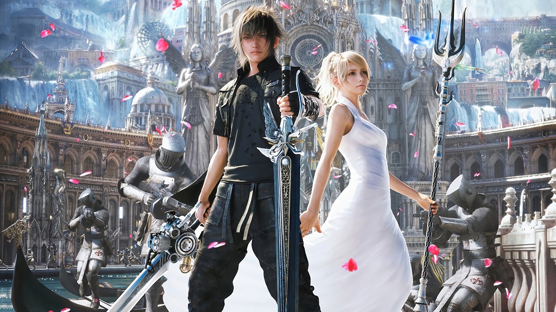 Final Fantasy XV Video Games Noctis Upscaled Luna Final Fantasy XV Final Fantasy 1920x1080