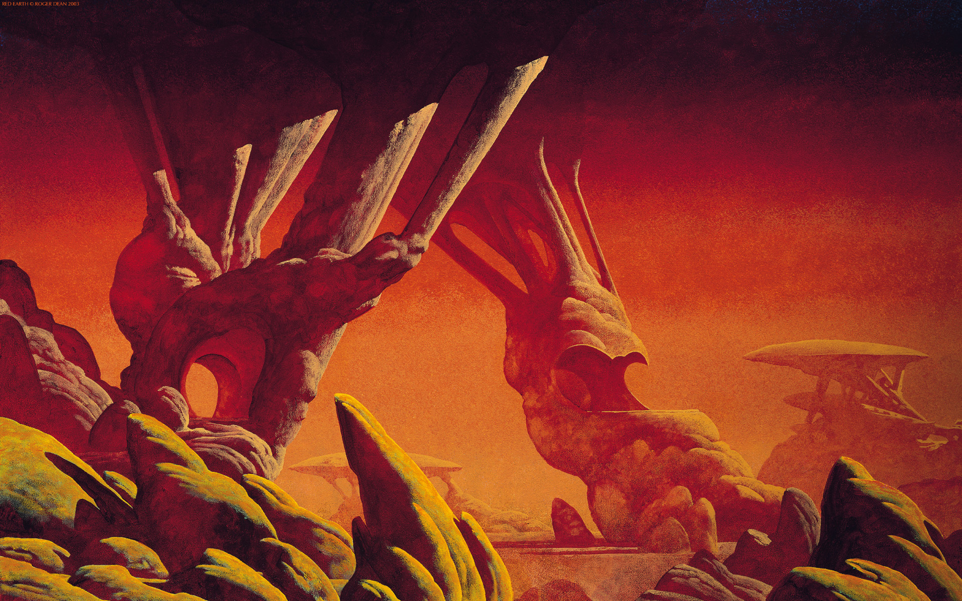 Digital Art Abstract Red Roger Dean 2003 Year 1920x1200