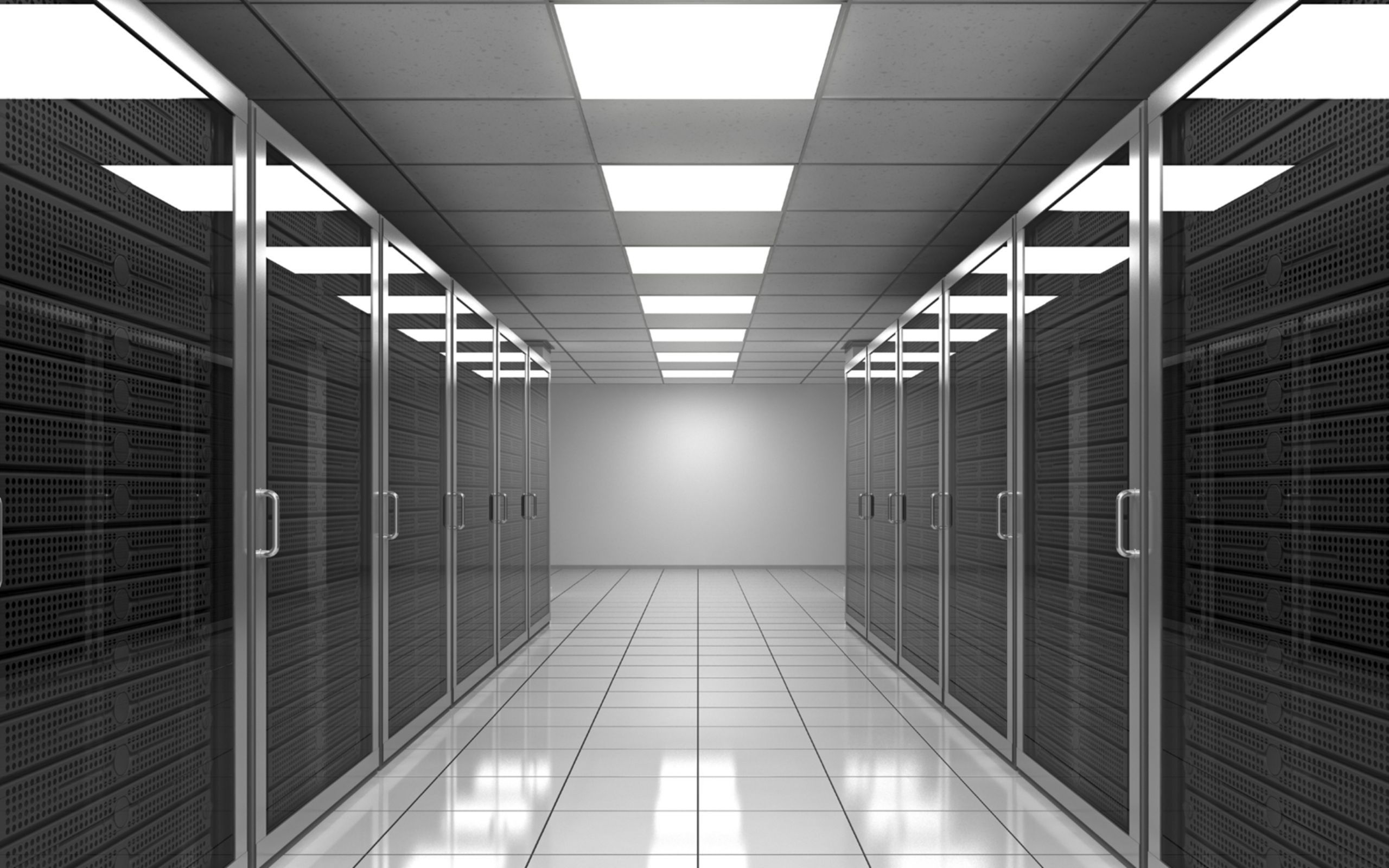 Data Center Digital Art Server Render Technology Symmetry Gray Tiles 2560x1600