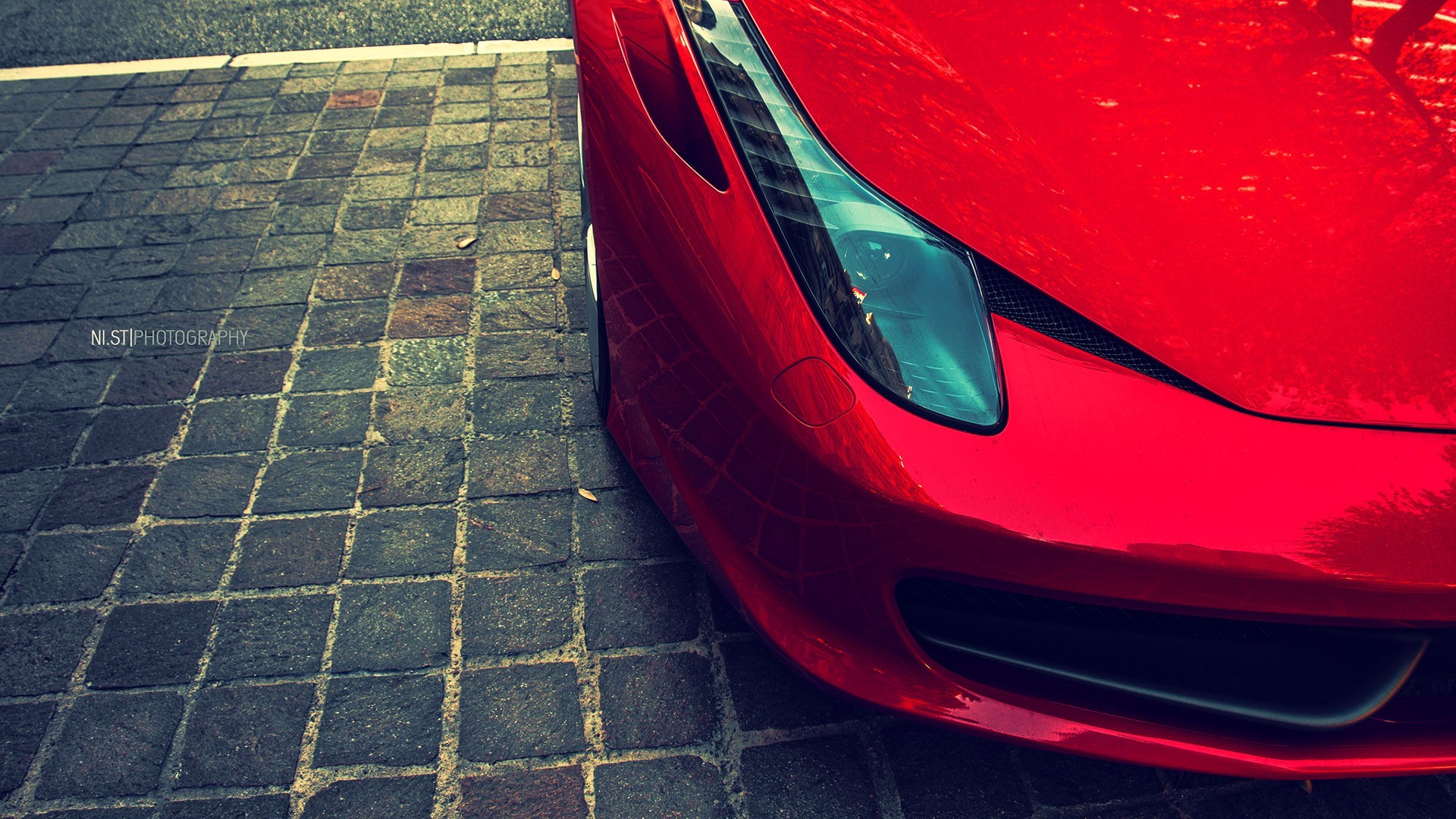 Car Ferrari Ferrari 458 458 Italia Red Red Cars Pavements Filter 1920x1080