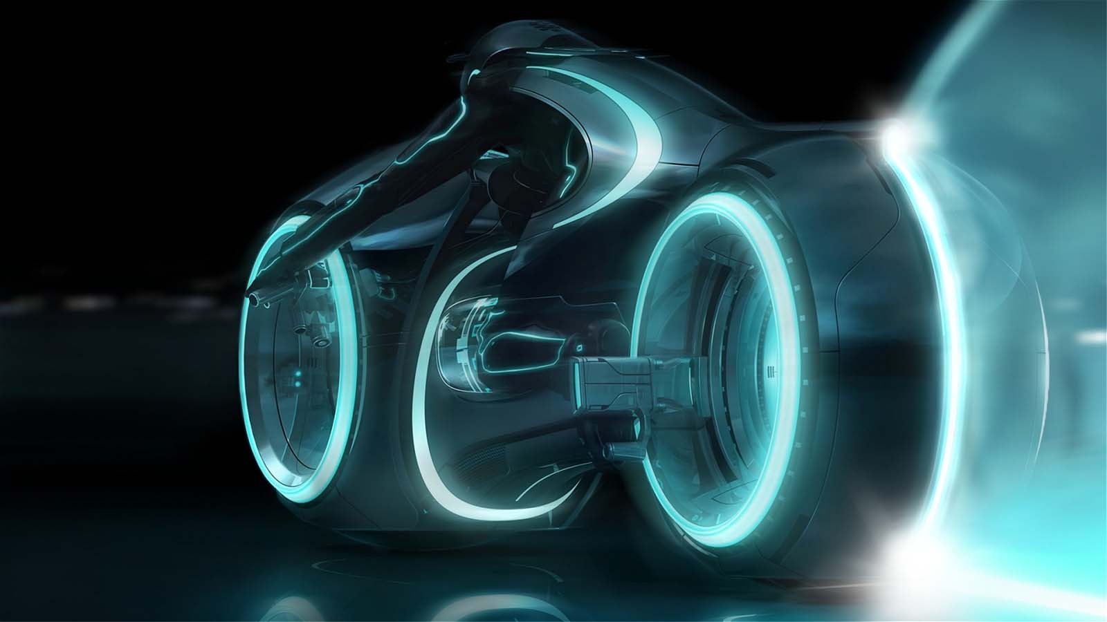 Light Cycle Disney Movies Vehicle Render Cyan 1600x900