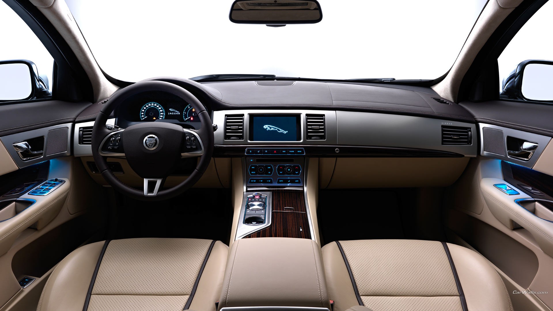 Jaguar XF Car Vehicle Car Interior 1920x1080