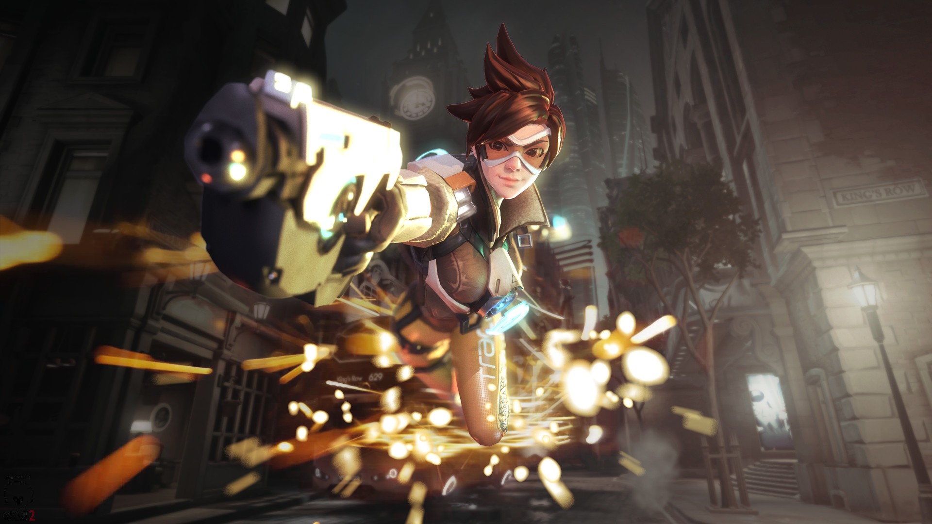 Tracer Overwatch Overwatch Blizzard Entertainment Video Games Lena Oxton 1920x1080