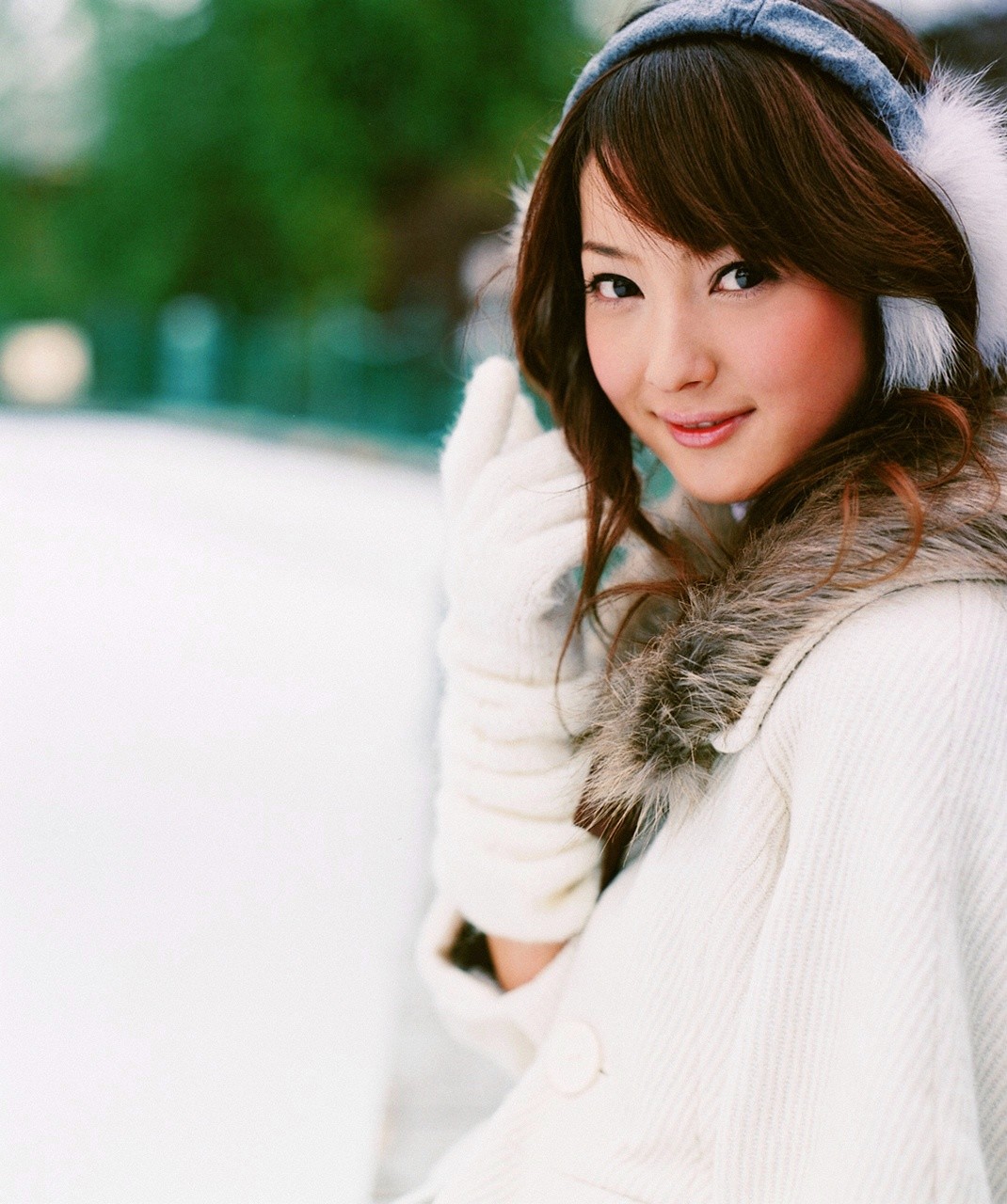 Sasaki Nozomi Asian Visual Young Jum Fur Coats Brunette Brown Eyes Smiling 1070x1280