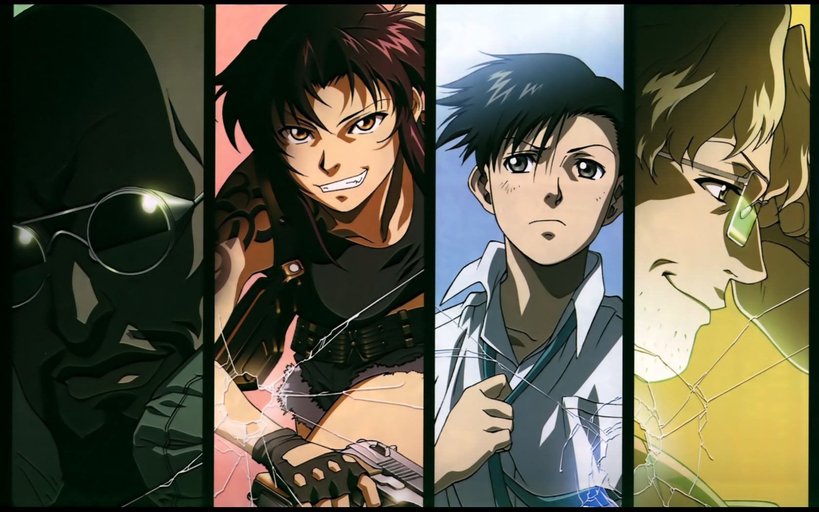 Black Lagoon Ducth Okajima Rokuro Benny Panels Collage Anime Anime Boys Gun 1680x1050