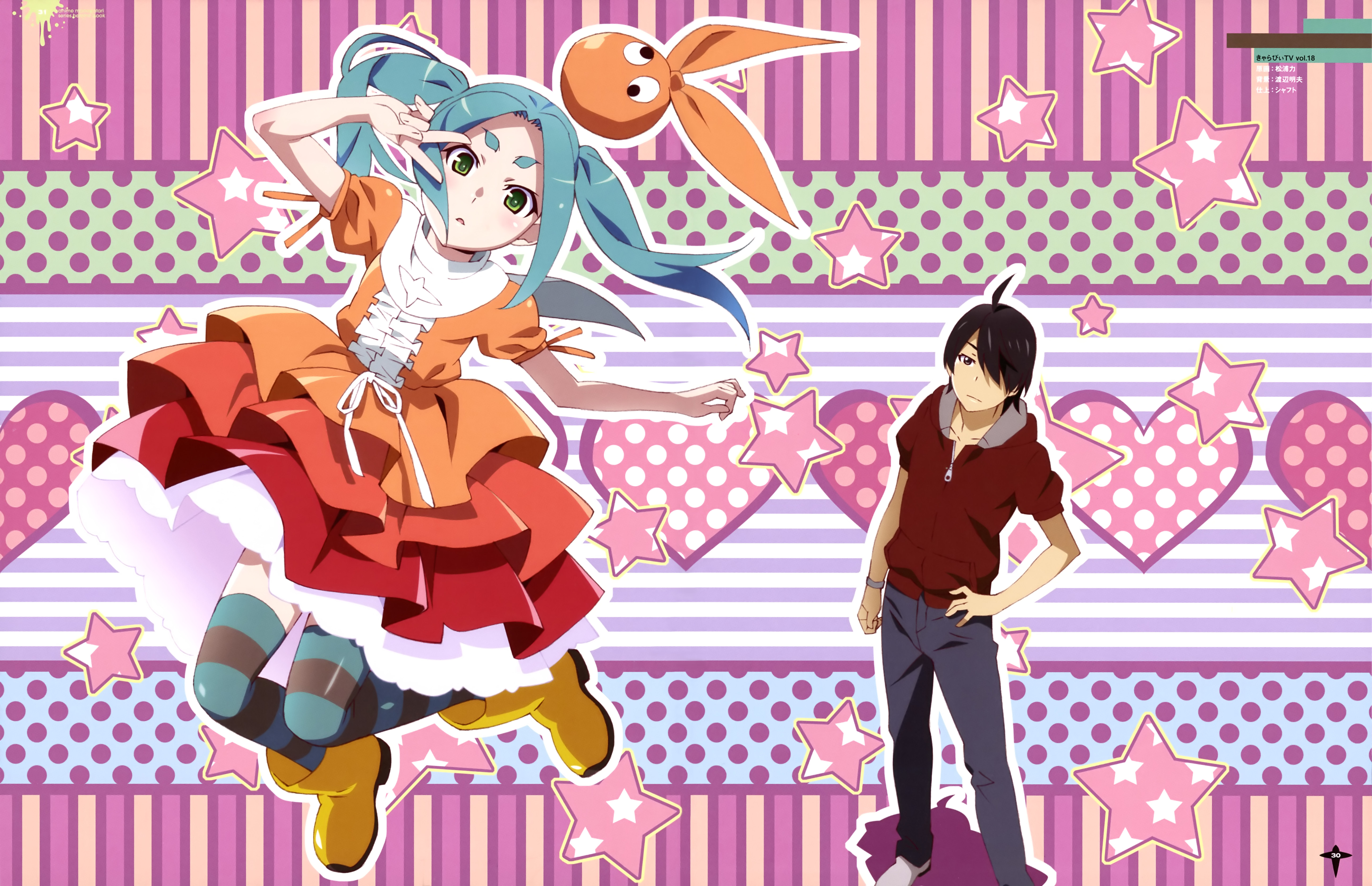 Yotsugi Ononoki Koyomi Araragi Tsukimonogatari Boy Black Hair 5809x3750