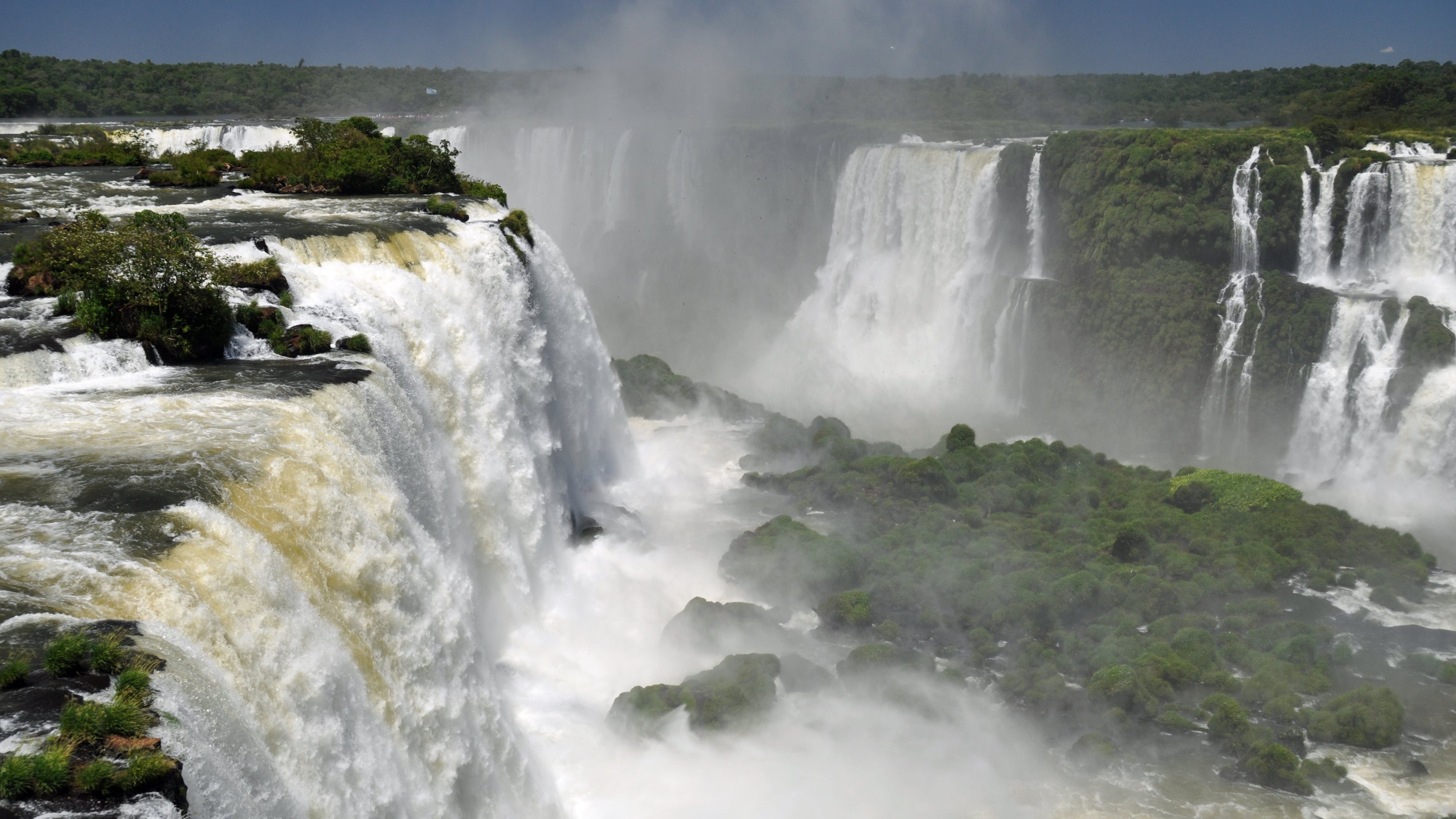 Nature Landscape Waterfall River Iguazu Falls Without People 3840x2160
