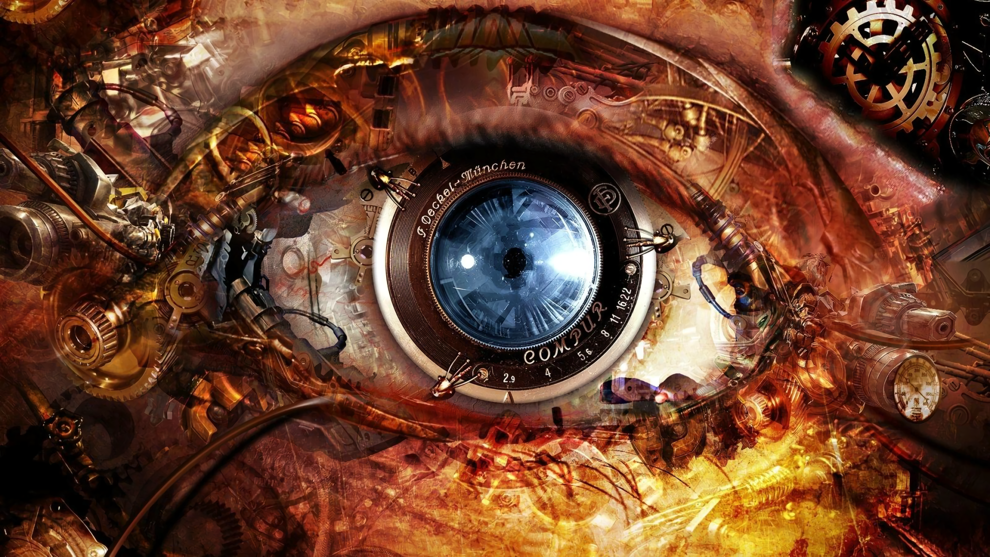 Eyes Cybernetics Digital Art Numbers 3200x1800
