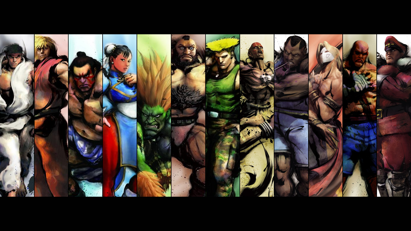 Street Fighter Collage Video Games Street Fighter IV 1366x768