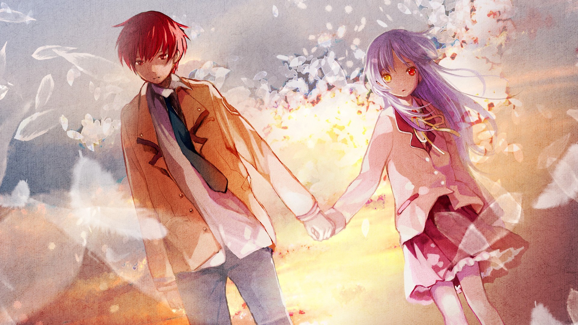 Anime Angel Beats Tachibana Kanade Otonashi Yuzuru Anime Girls Anime Boys 1920x1080