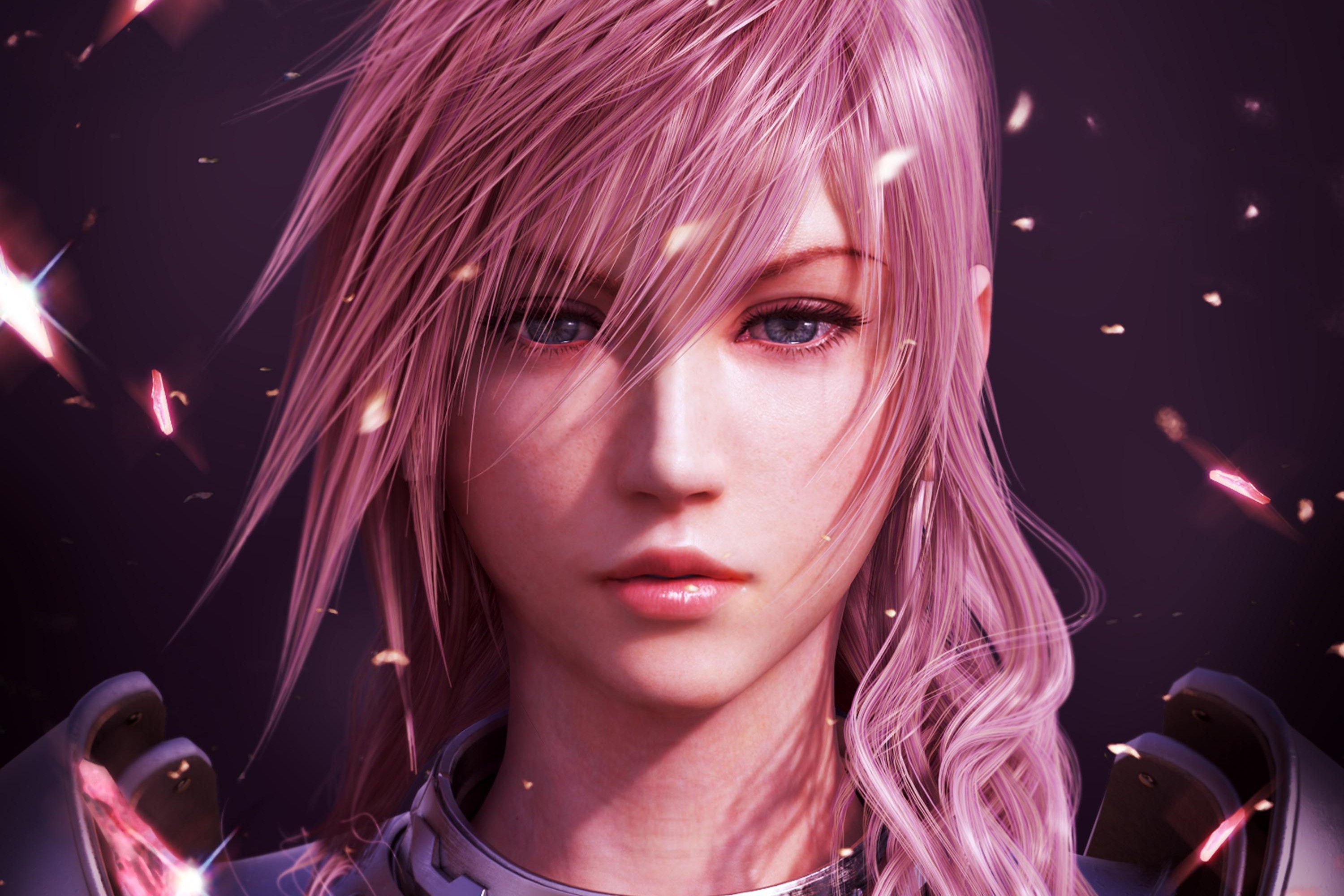 Video Games Final Fantasy Xiii Pink Hair Blue Eyes Pink Lightning Xiii 3000x2000