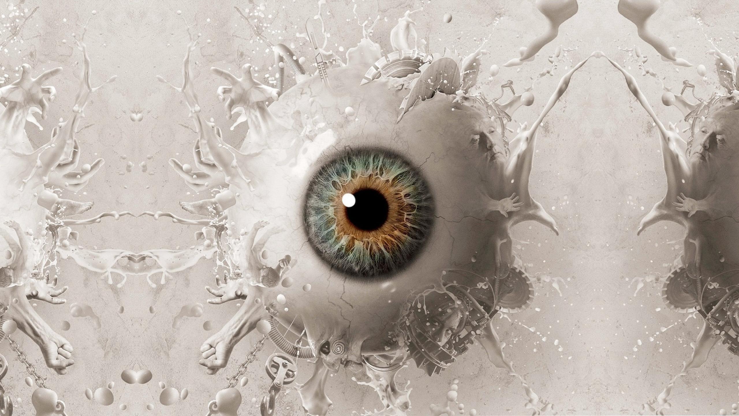 Eye Hand Artistic White Creepy Saw Movie 2560x1440